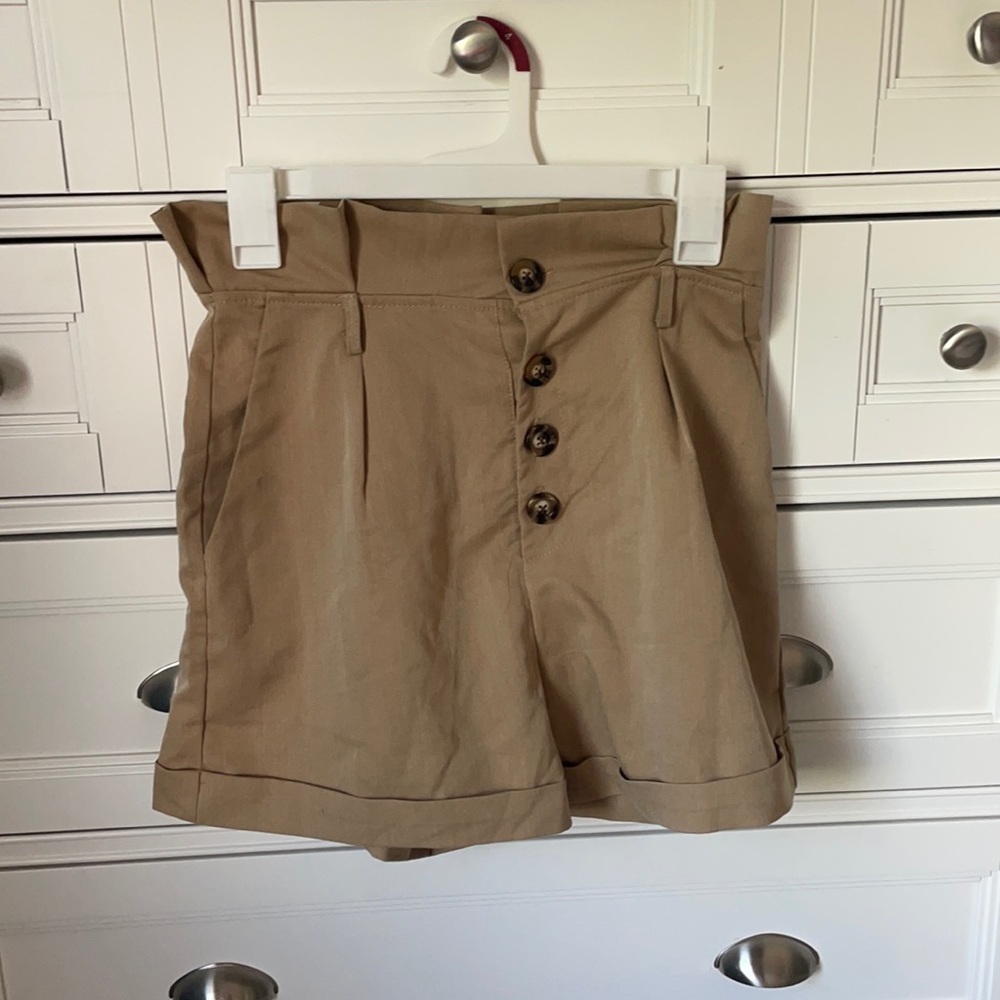 Shein Tan Paper Bag Shorts